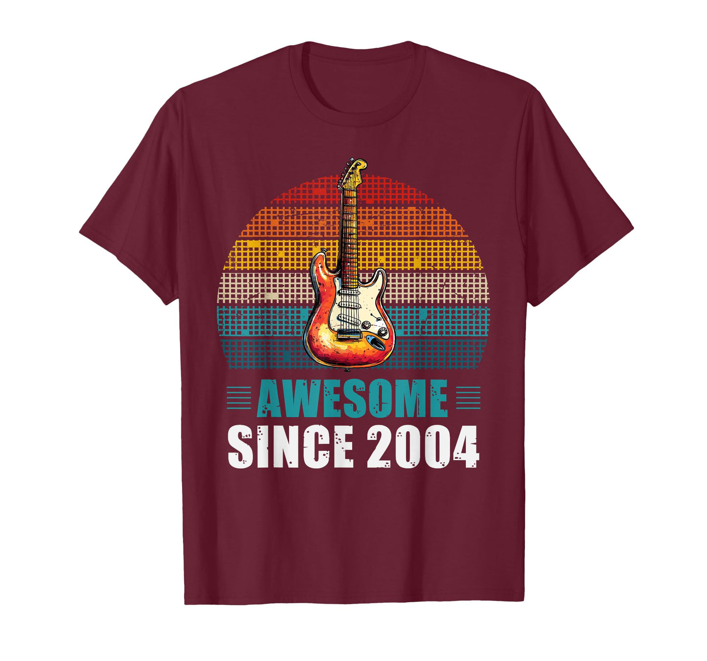 Awesome Since 2004 Retro Vintage 21st Birthday Guitar Lover T-Shirt