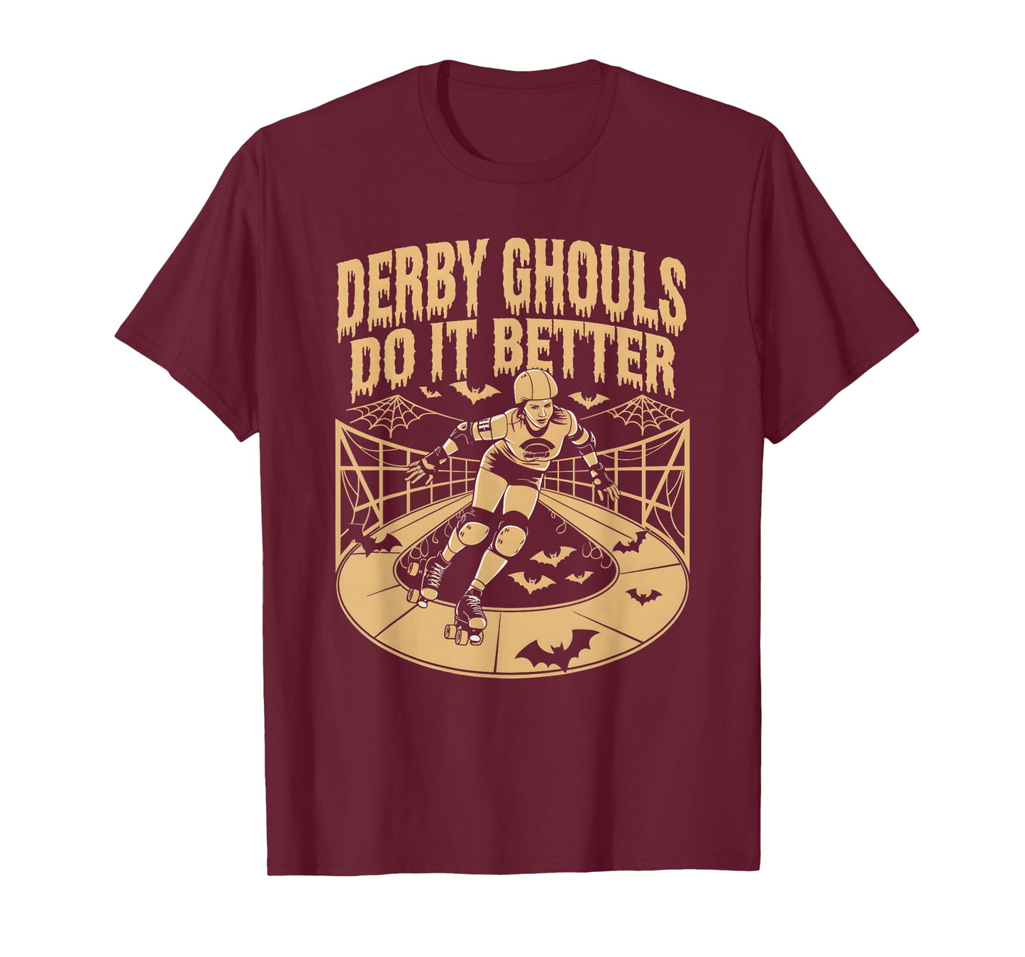 Spooky Roller Derby Enthusiasts Unisex-Adults Halloween Derby T-Shirt