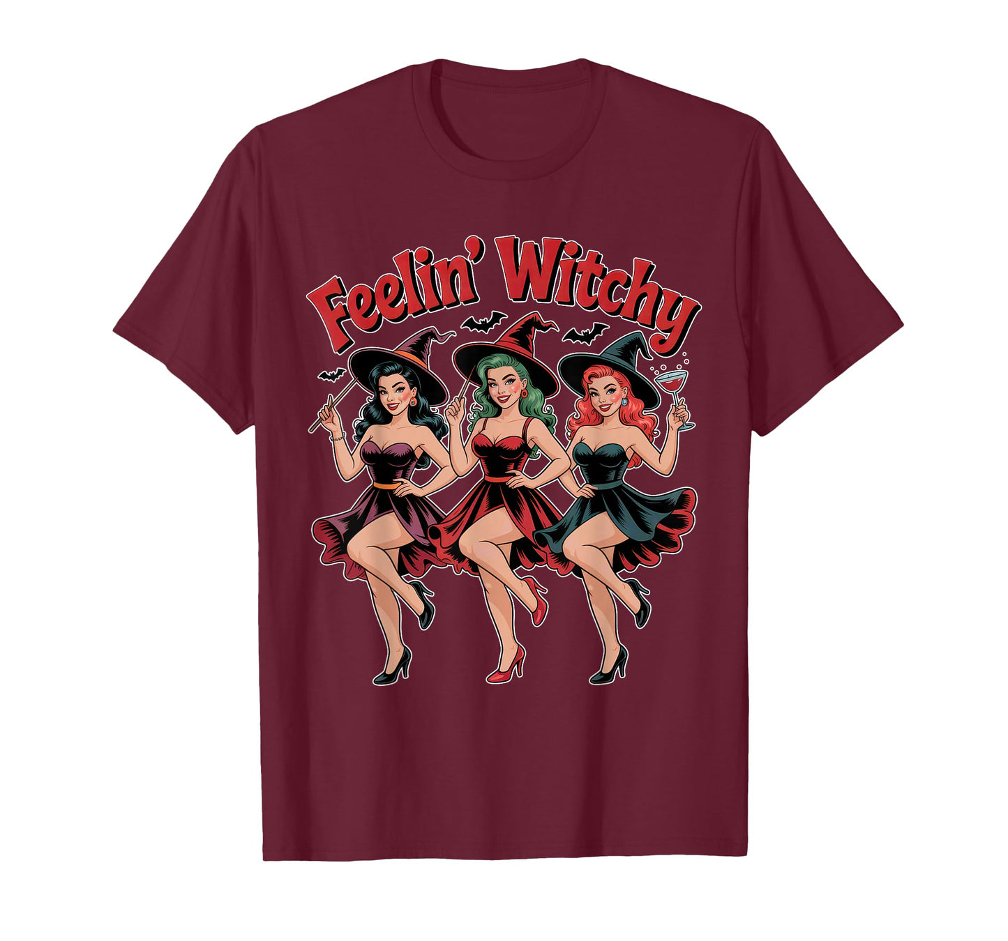Funny Retro Cute Feelin Witchy Halloween Witch T-Shirt