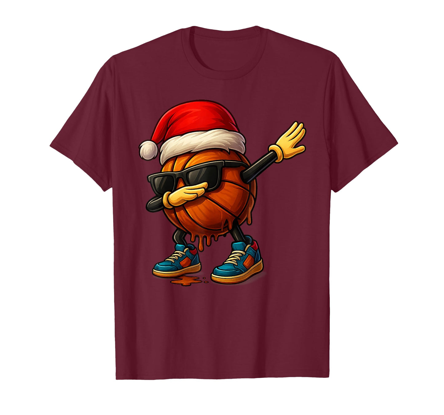 Dabbing Basketball Sunglasses Funny Christmas Tee Boys Gifts T-Shirt