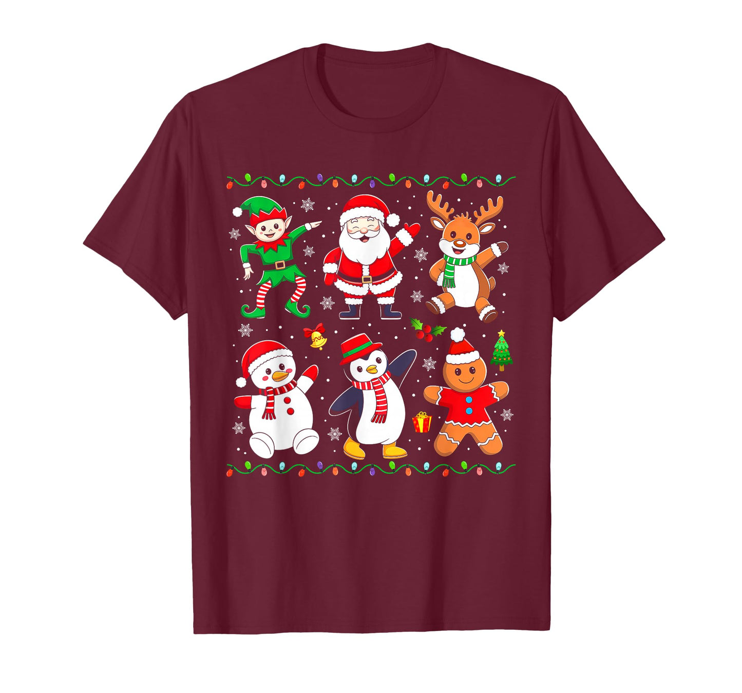 Dabbing Santa Elf Reindeer Funny Christmas Boys Girls Kids T-Shirt