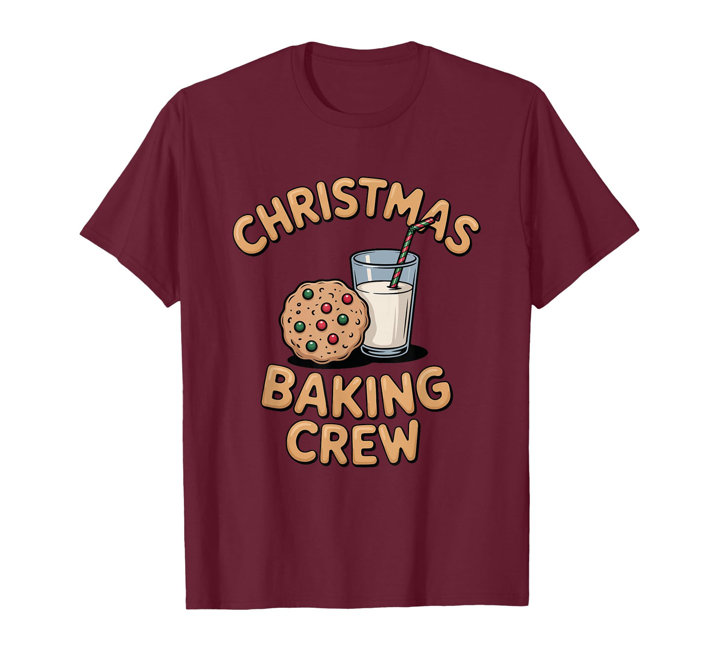 Cookie Christmas Baking Crew Milk Design T-Shirt
