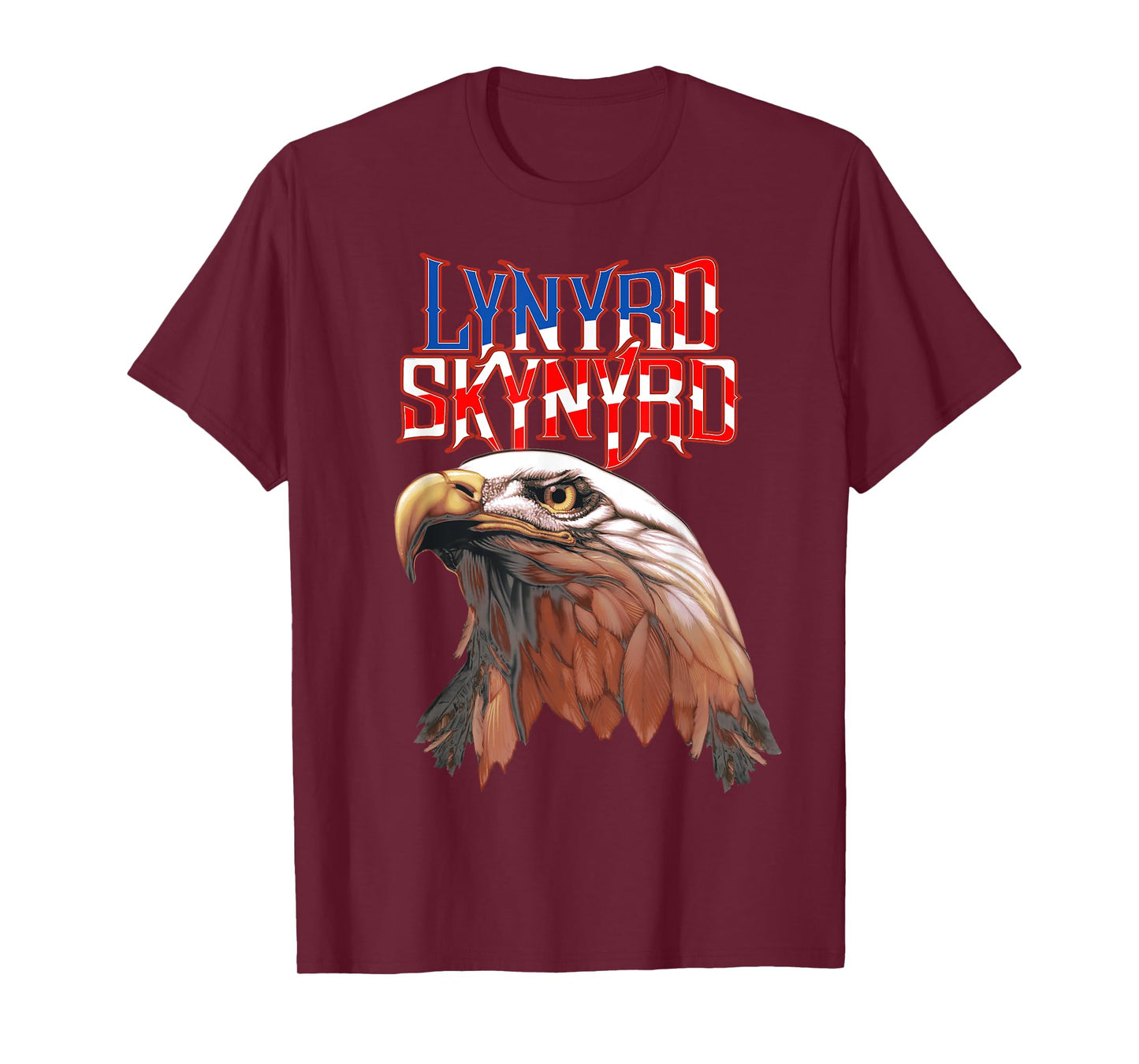 Lynyrd Skynyrd Americana Eagle Free Bird Retro Rock US Flag T-Shirt