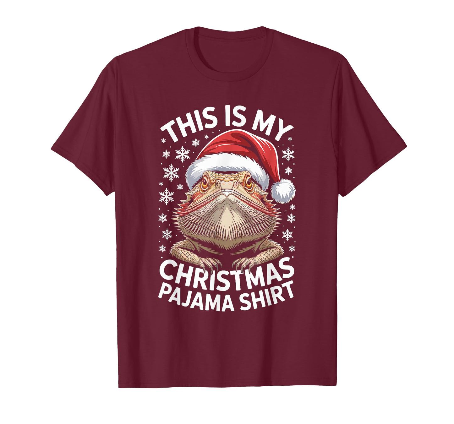 Bearded Dragon Santa Hat Christmas Xmas for Men Women T-Shirt