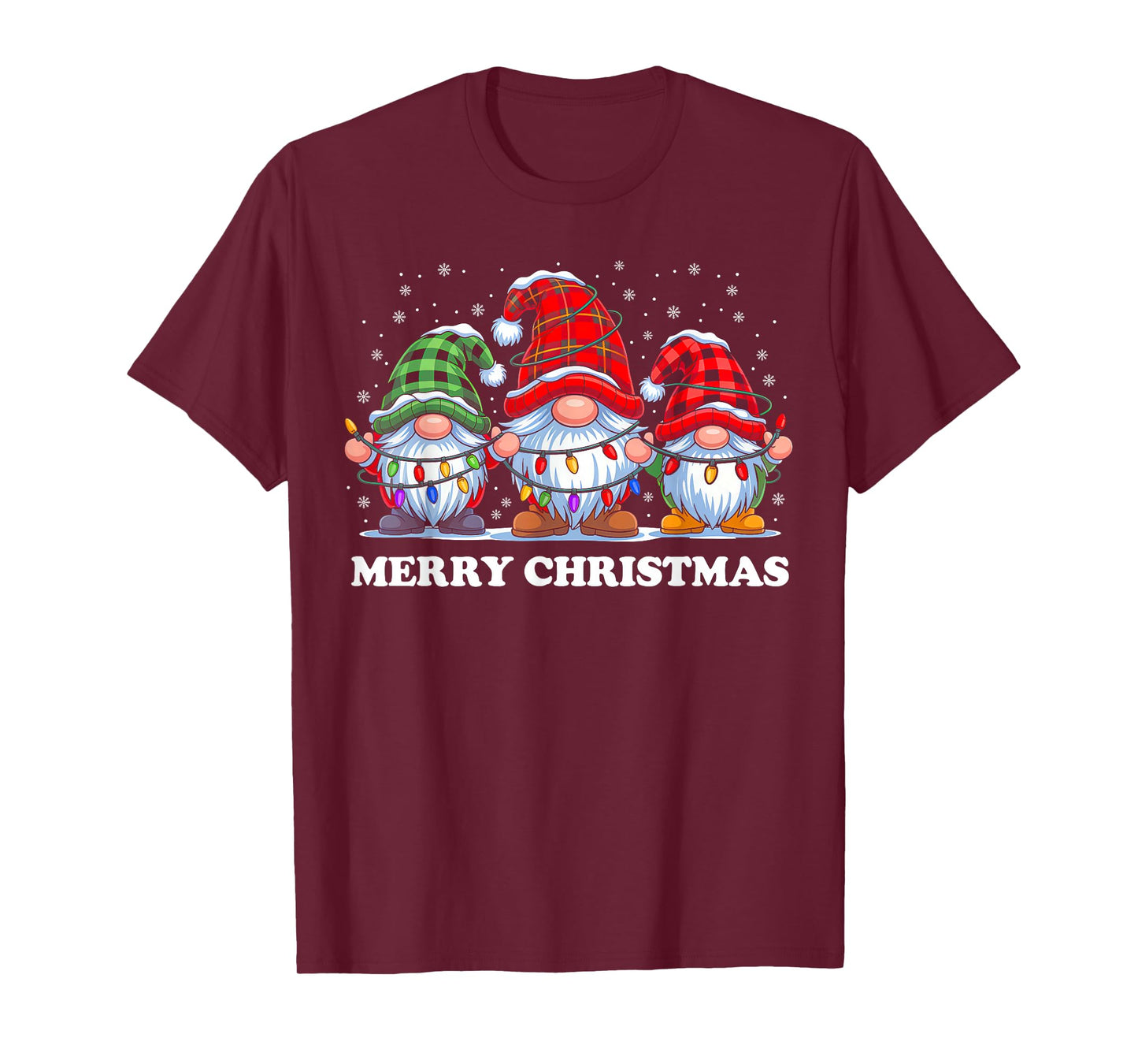 Merry Christmas Gnomes Red Santa Hat Family Xmas Pajamas T-Shirt