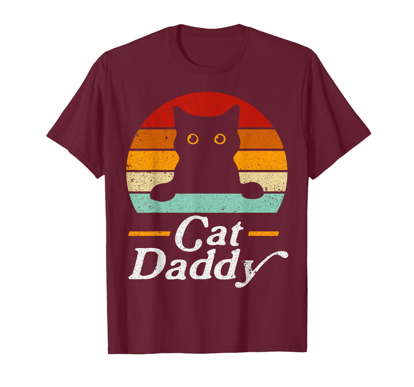 Black Cat Daddy Retro Birthday & Father's Day Cat Dad Mens T-Shirt