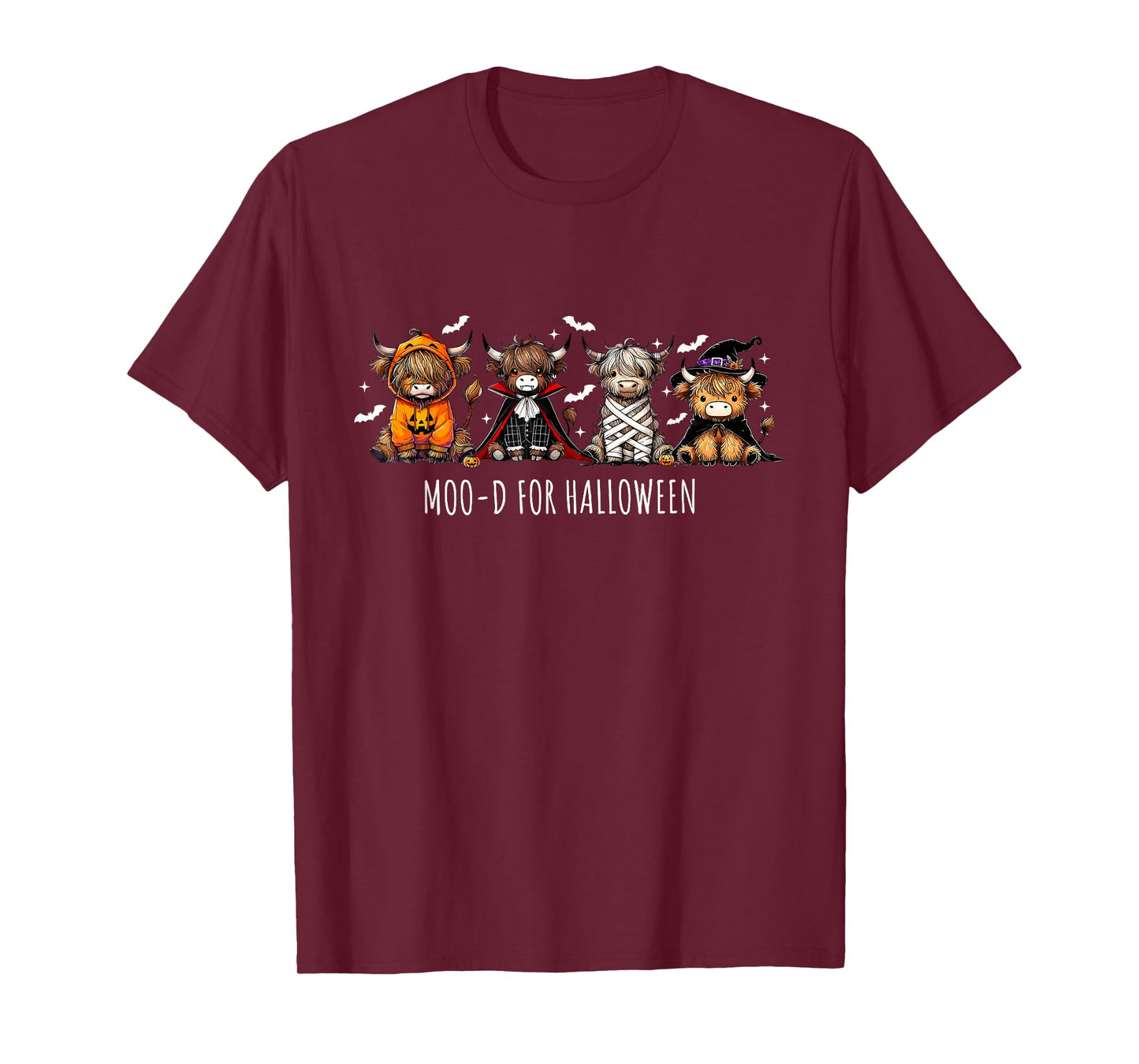 Moo-D for Halloween Highland Cow Spooky Cow Farm Cow Lover T-Shirt