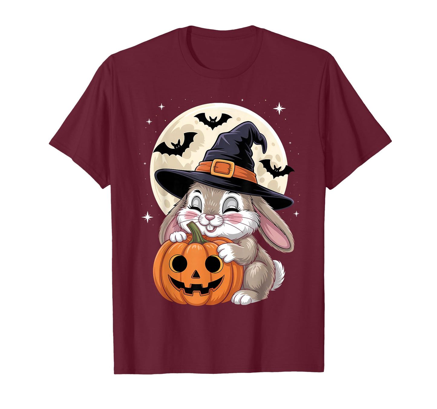 Halloween Bunny Witch Hat Pumpkin Spooky T-Shirt