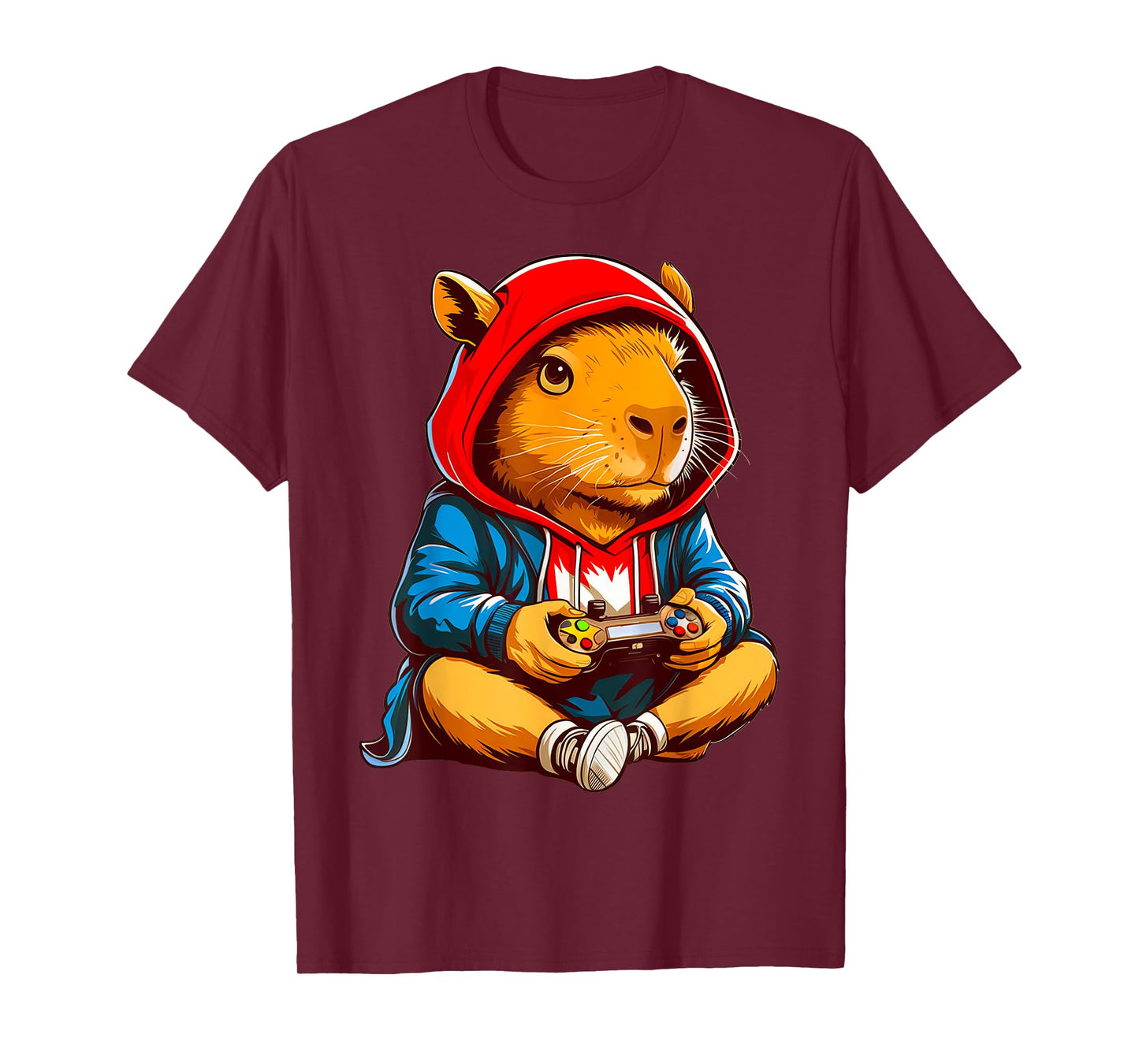 Capybara Video Games Funny Gaming Capy Men Teen Boys Kids T-Shirt