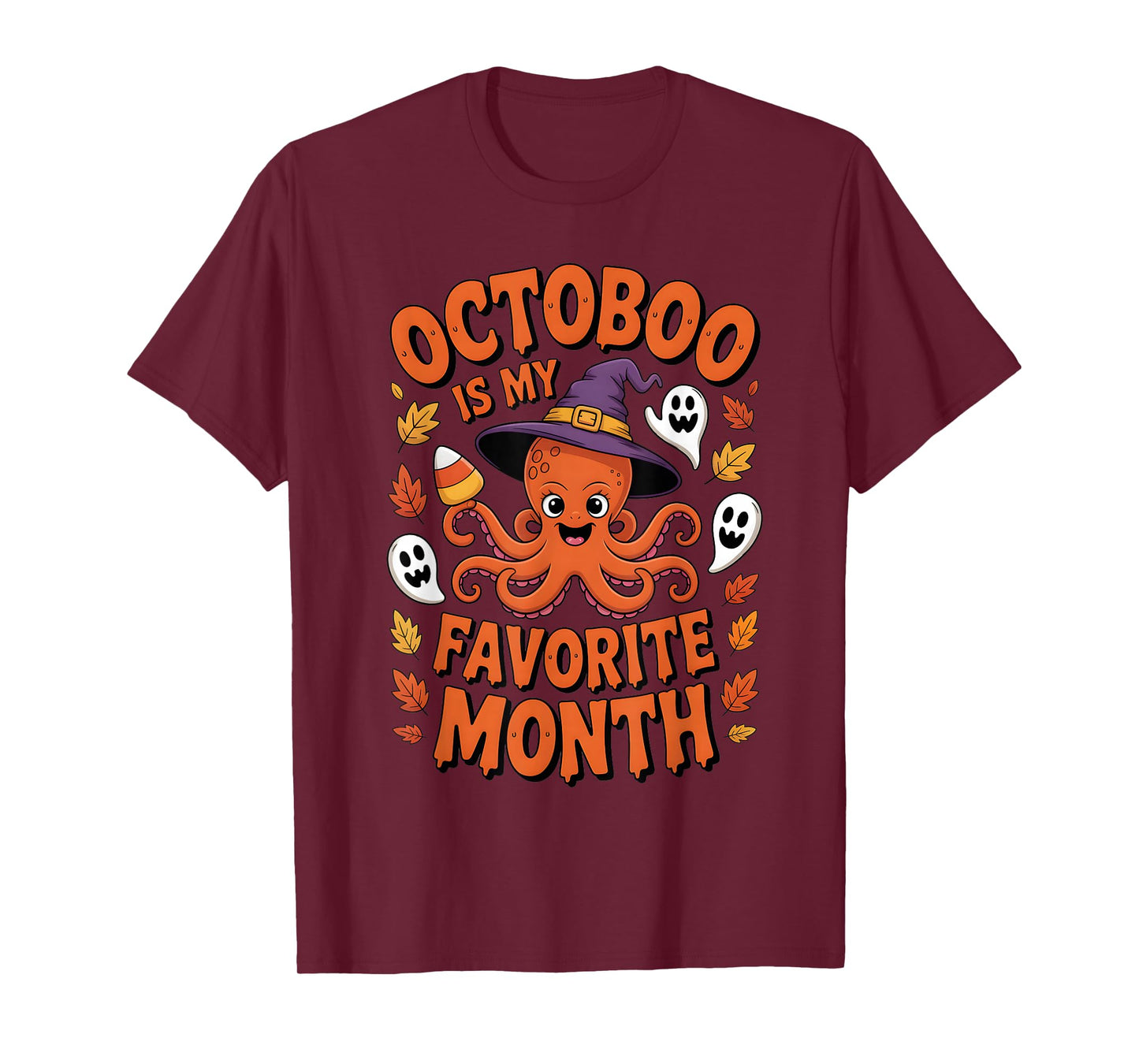 Octoboo is My Favorite Month Funny Halloween Octopus T-Shirt