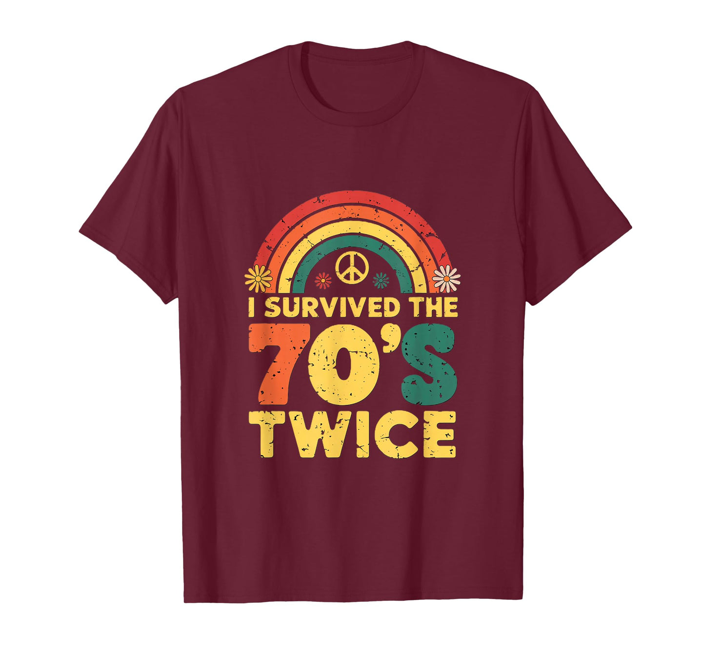 I Survived the 70s Twice Funny 90th Birthday Retro T-Shirt