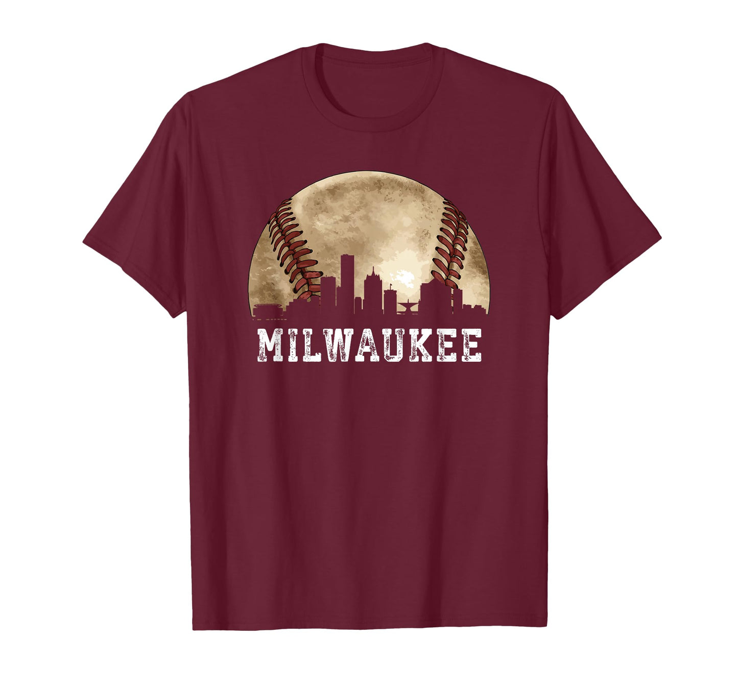 Milwaukee Skyline City Vintage Baseball Lover T-Shirt