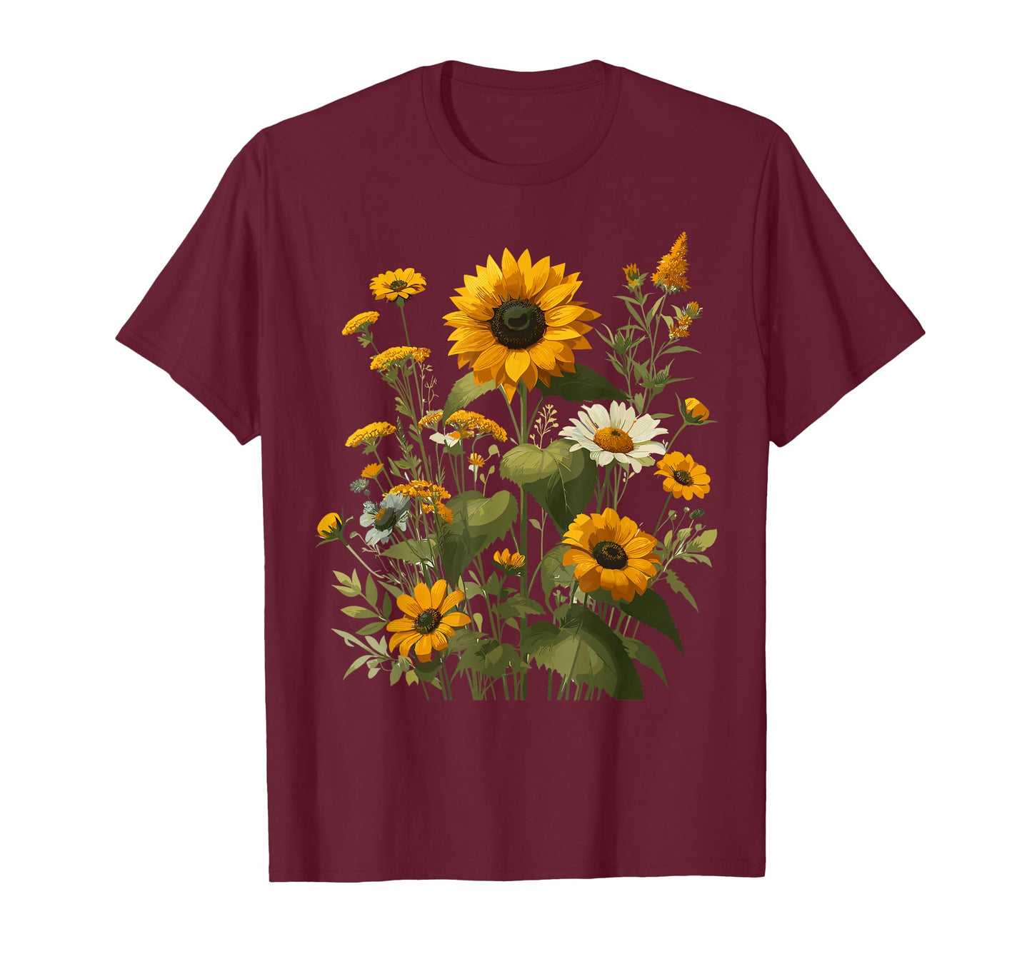 Sunflower Wildflower Botanical Plant Gardening T-Shirt