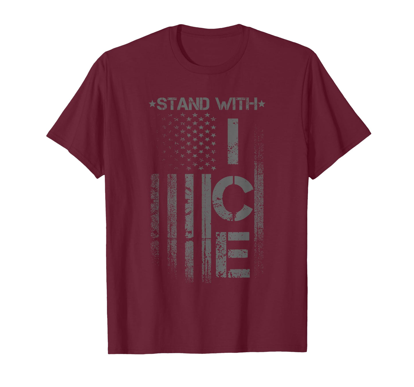 Border Patrol Support ICE Immigration Officers American Flag T-Shirt
