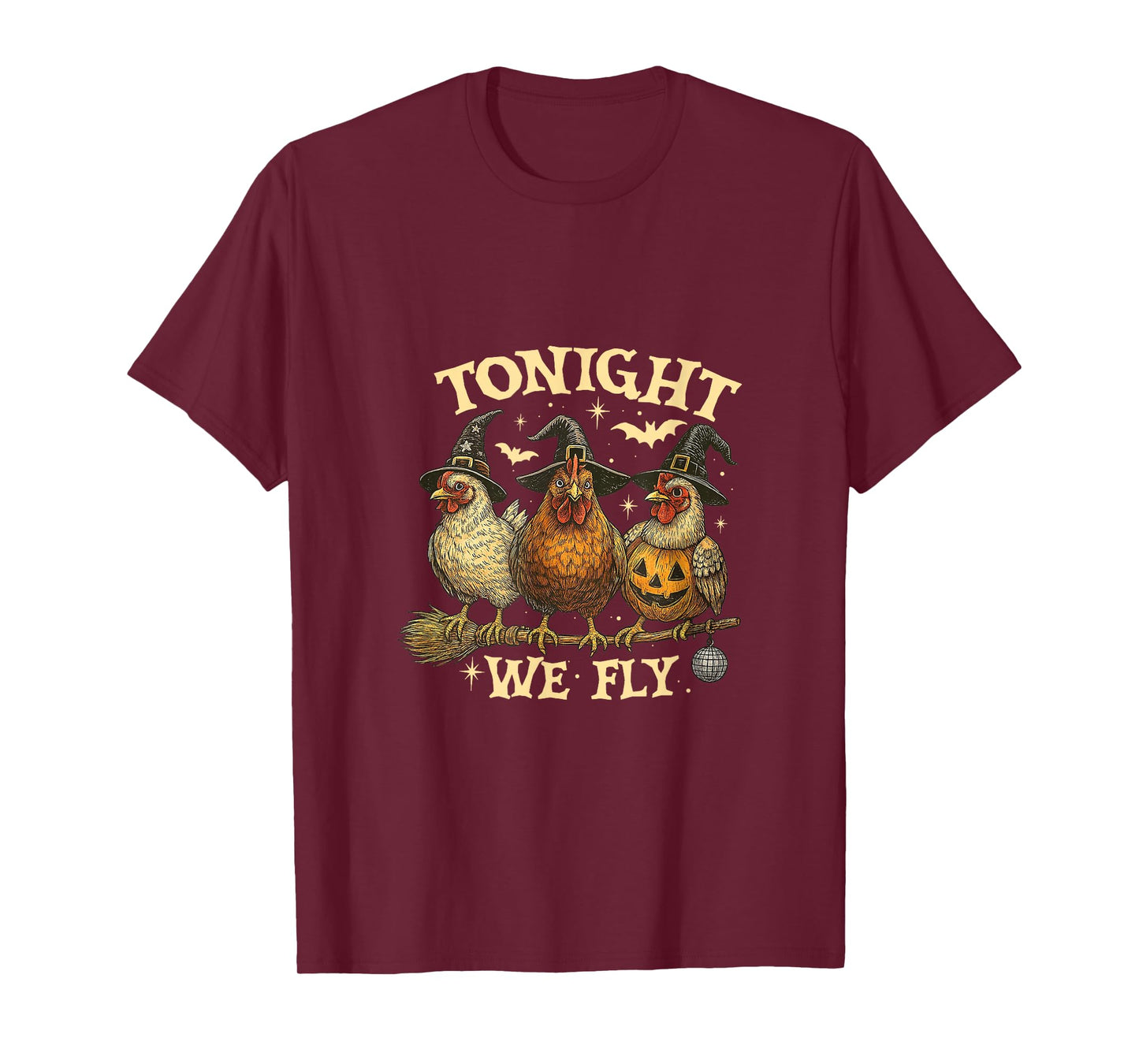 Tonight We Fly Funny Chicken Spooky Season Farm Halloween T-Shirt