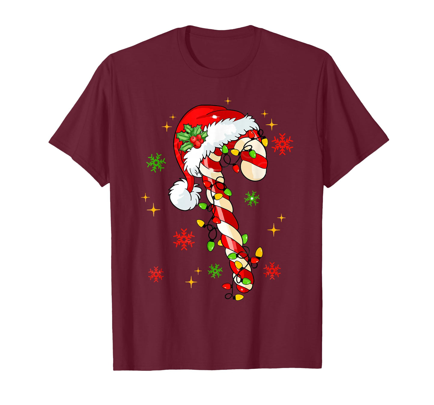 Funny Candy Cane Christmas Santa Hat Kids Toddler Women Men T-Shirt