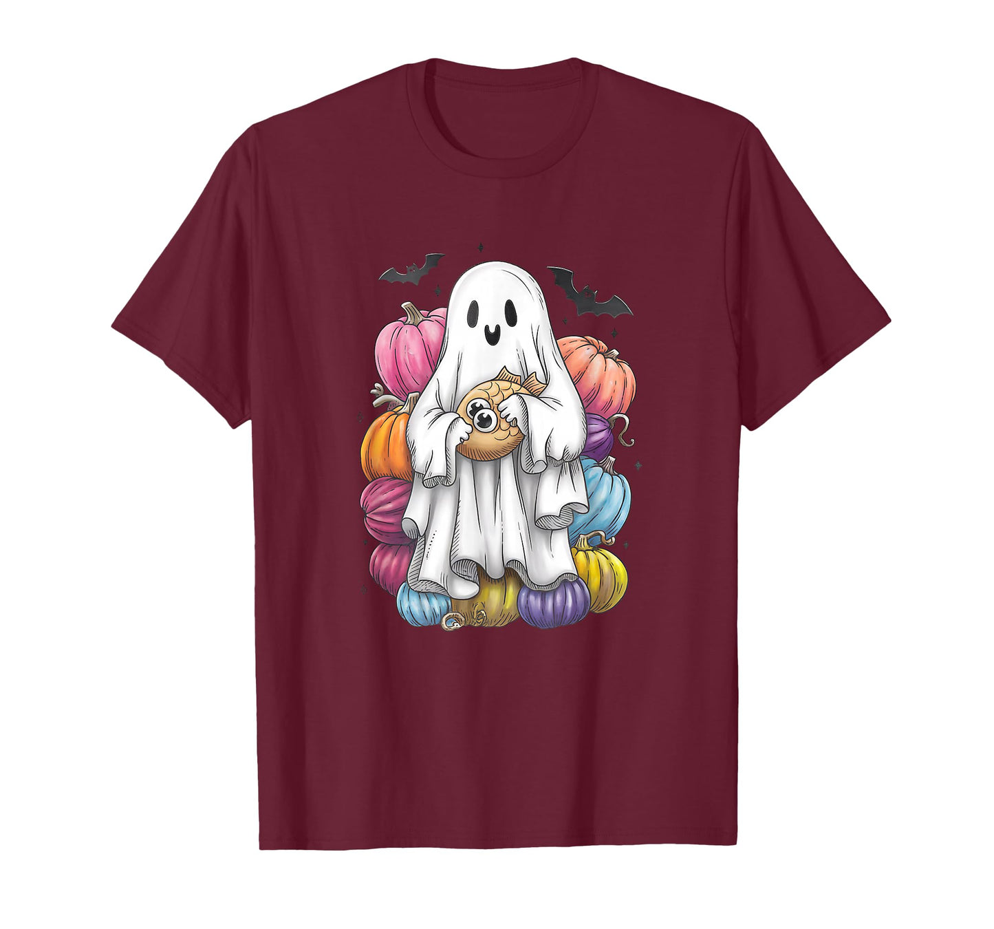 Funny Fish Boo Cute Halloween Fish Witch Ghost Pumpkin T-Shirt