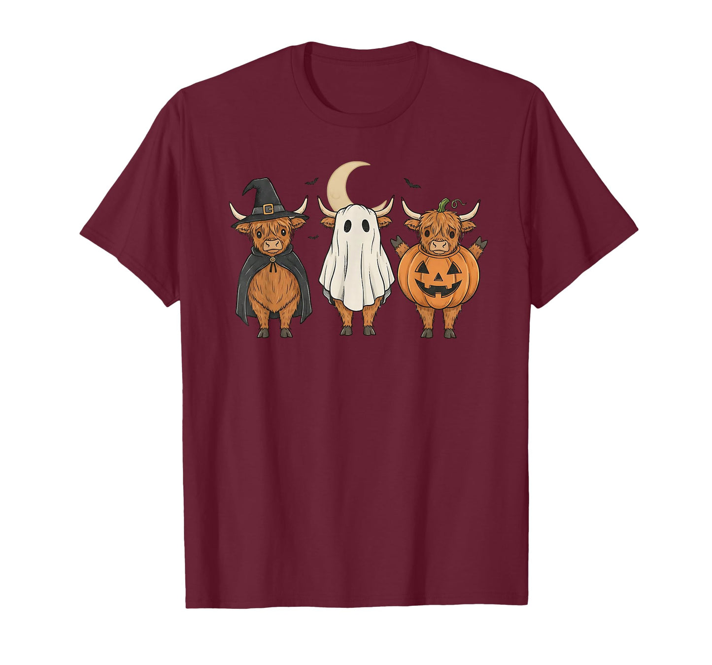 Halloween Highland Cows Costume Cute Party T-Shirt