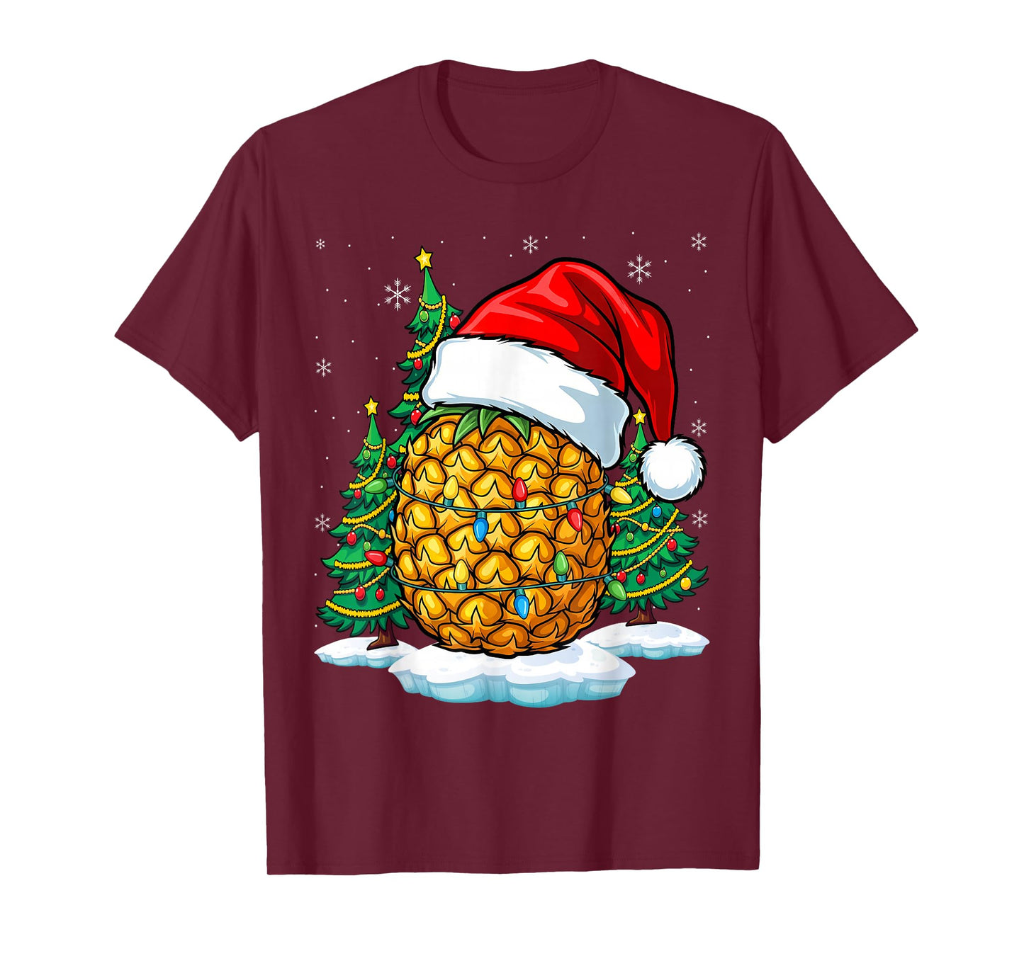 Family Hawaiian Christmas Pineapple Santa Tree T-Shirt
