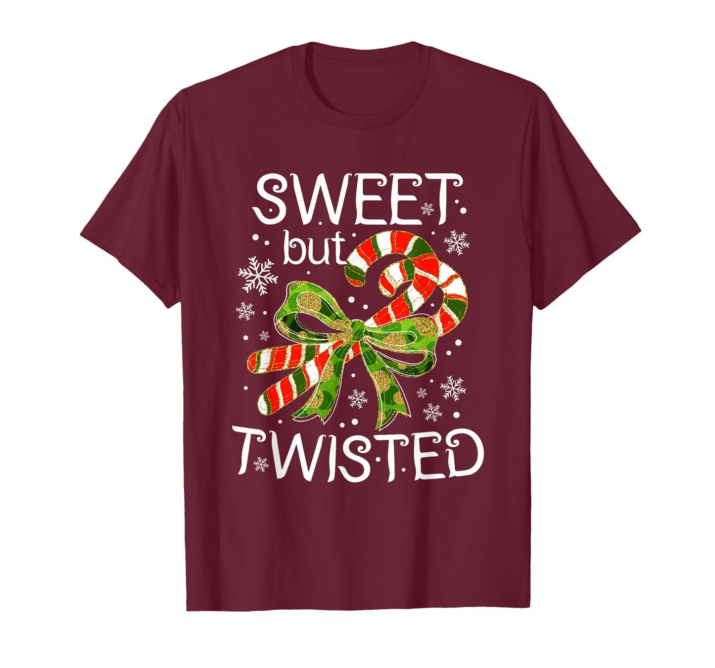 Funny Candy Cane Sweet But Twisted Christmas Holiday Pajamas T-Shirt