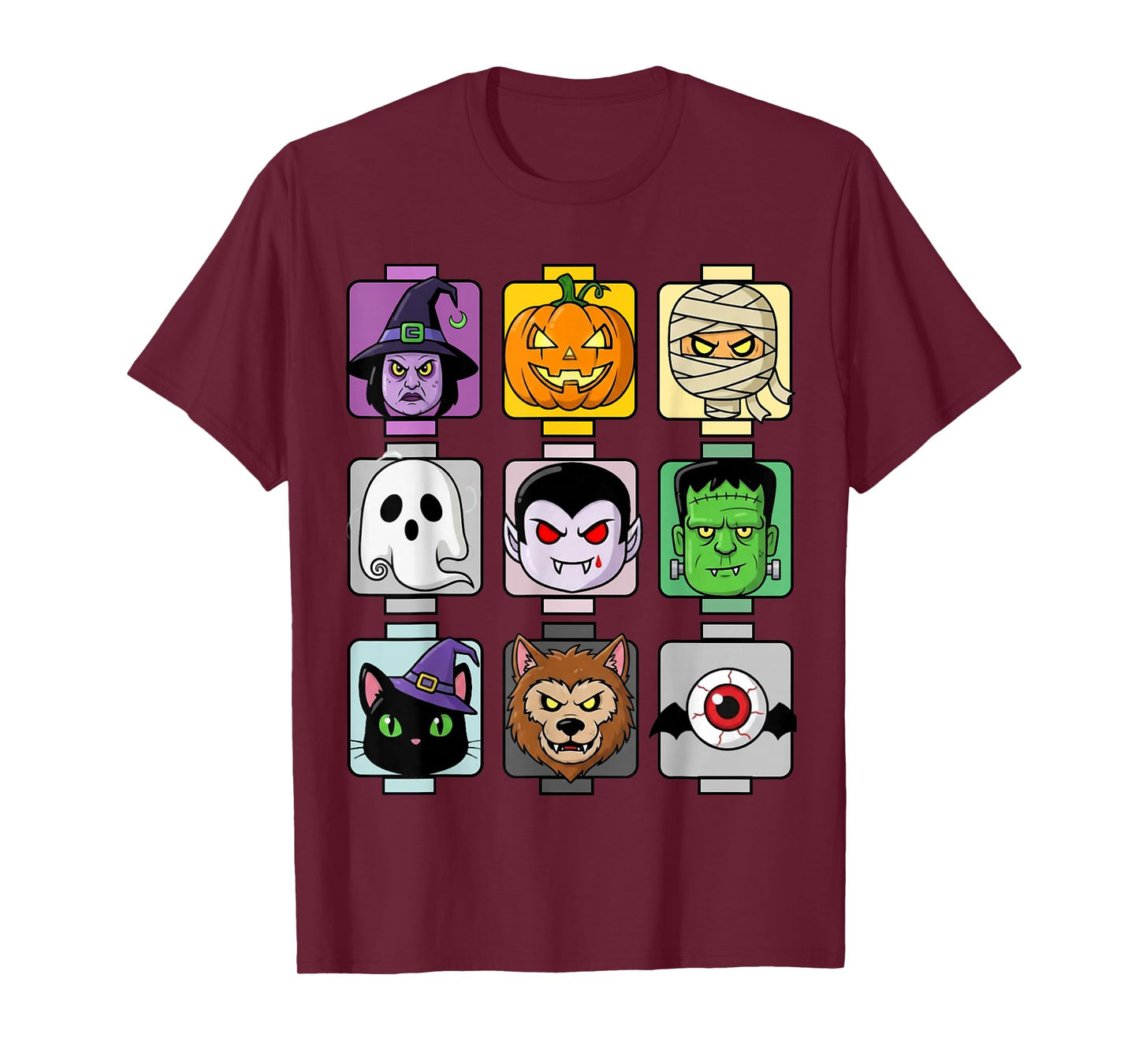 Halloween Building Brick Head Pumpkin Ghost Zombie Funny T-Shirt