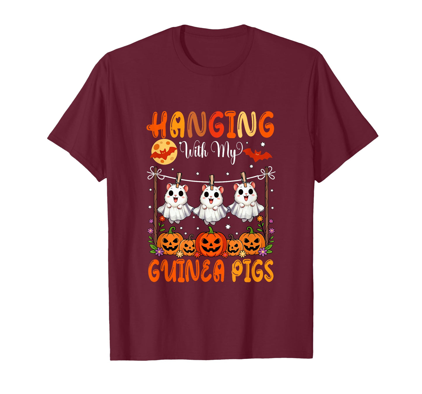 Hanging with My Guinea Pigs As Boo Carved Pumpkins Halloween T-Shirt