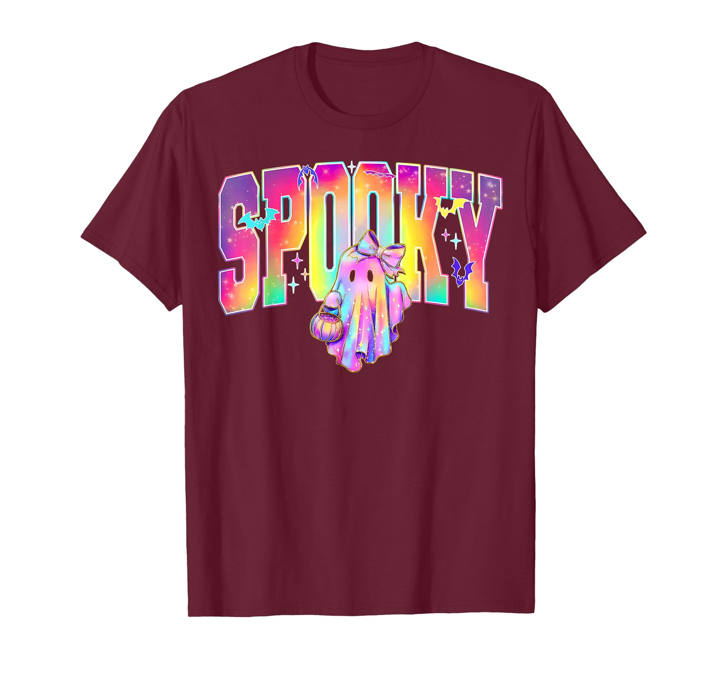 Retro Disco Spooky Funny Ghost Coquette Pumpkin Halloween T-Shirt