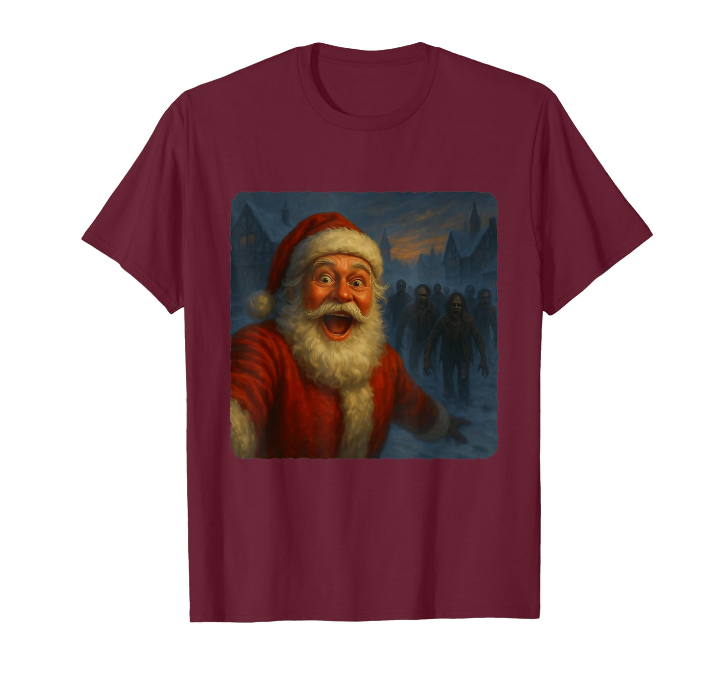 Santa Claus Selfie Zombies Apocalypse Humor Funny Halloween T-Shirt