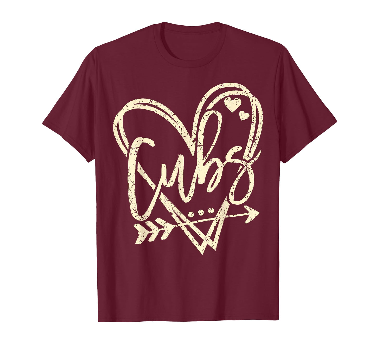 Vintage Distressed Cubs Heart Gift for Men Women Kids T-Shirt