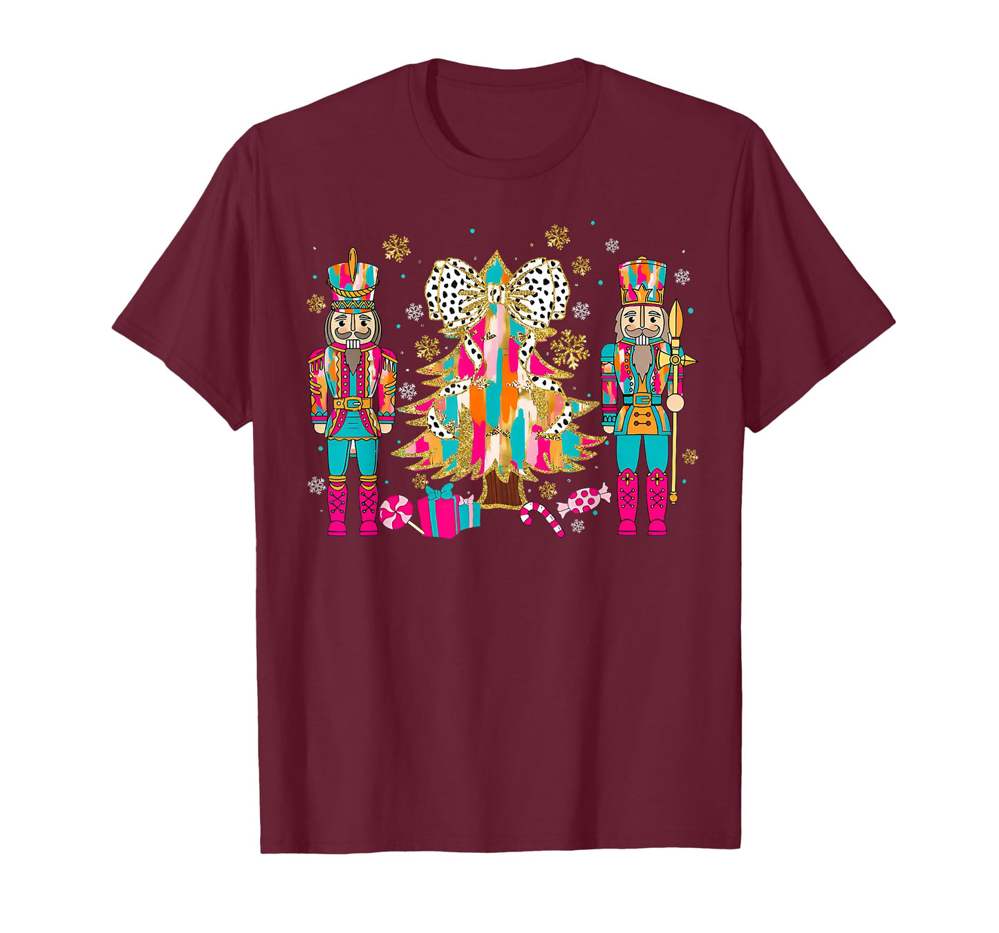 Nutcracker Merry Christmas Xmas Tree Coquette Bow Holiday T-Shirt