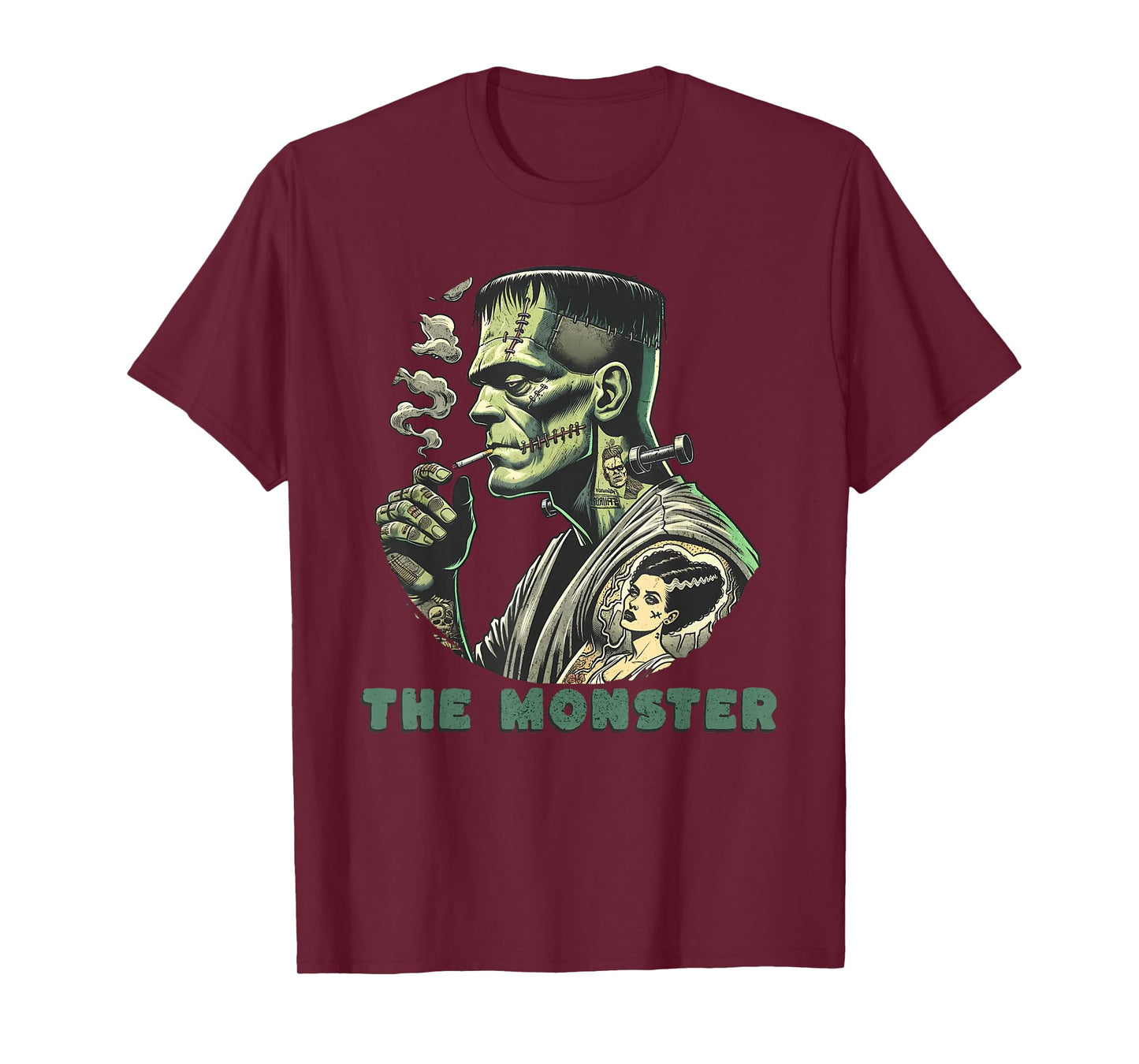 Funny The Bride The Monster Frankenstein Spooky Halloween T-Shirt