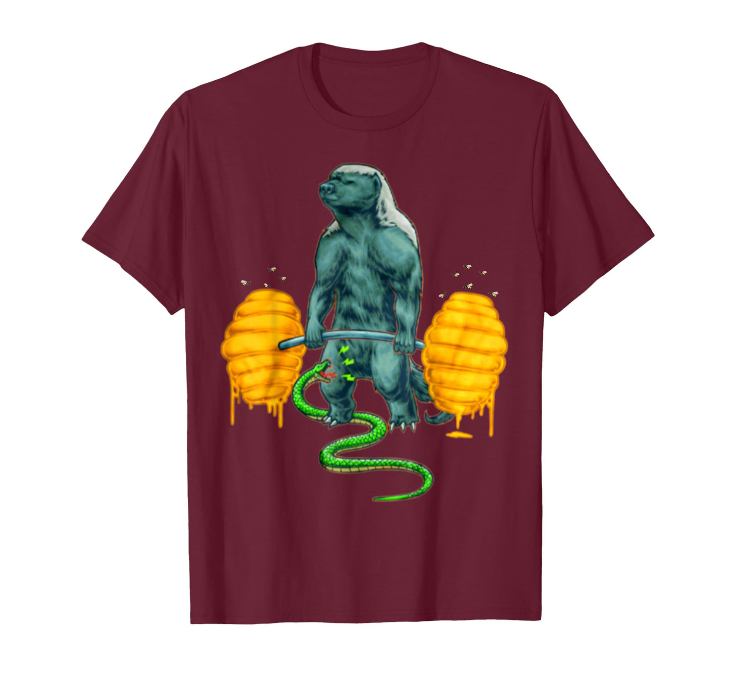 Funny Honey Badger Deadlifting Weightlifting Bodybuilding T-Shirt