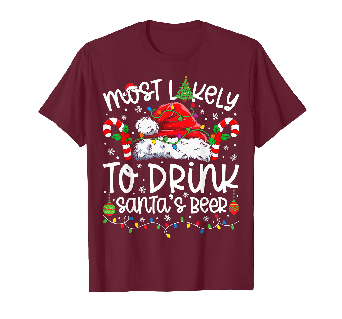 Most Likely to Drink Santa's Beer Family Matching Christmas T-Shirt