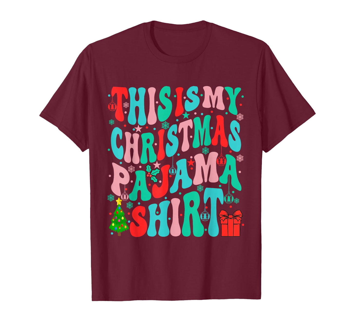 This is My Christmas Pajama Shirt Funny Xmas PJs Men Women T-Shirt