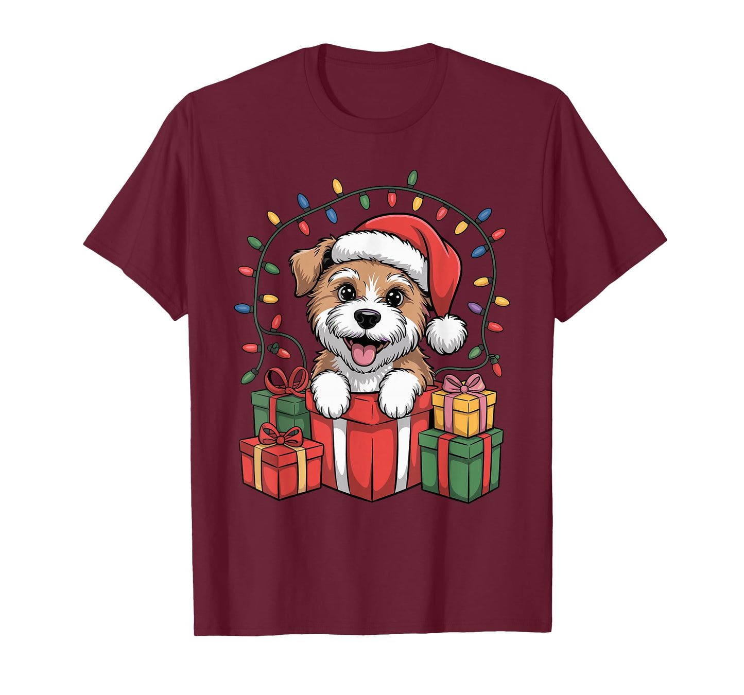 Doodle Santa Hat Christmas Goldendoodle Dog Lover Holiday T-Shirt