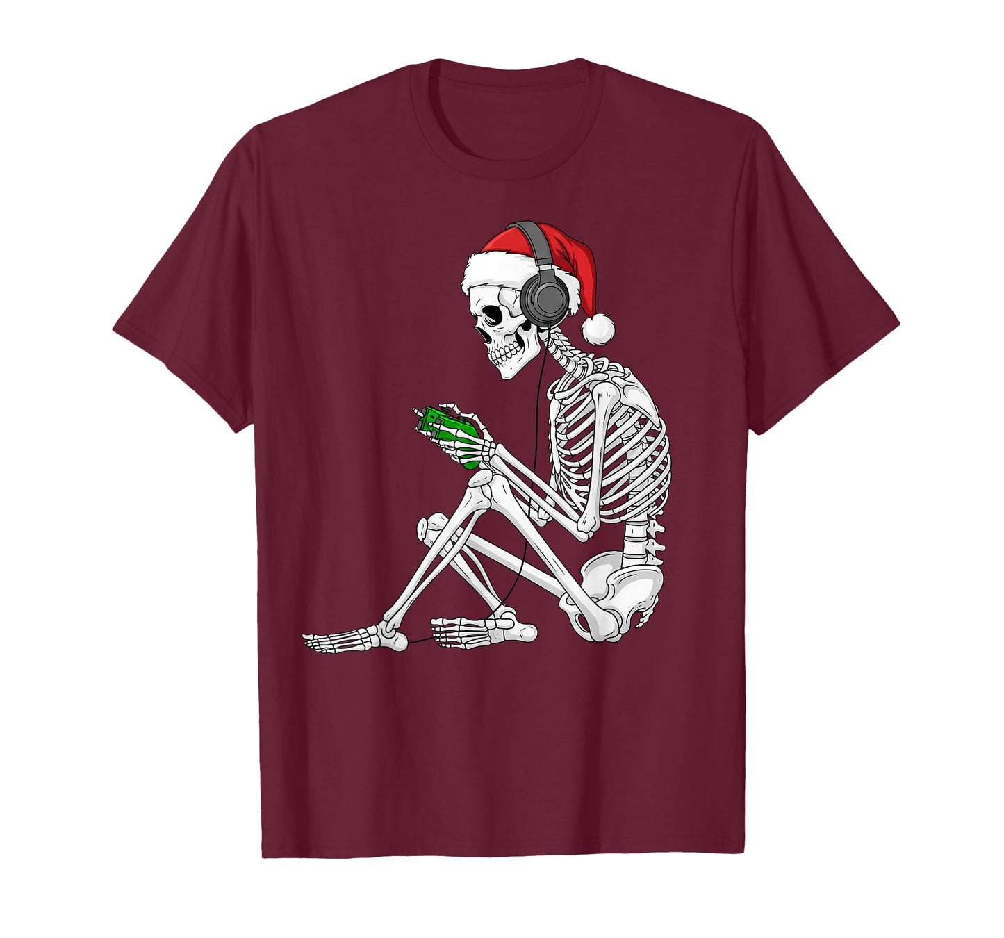 Video Gaming Skeleton with Game Controller Christmas Gamer T-Shirt