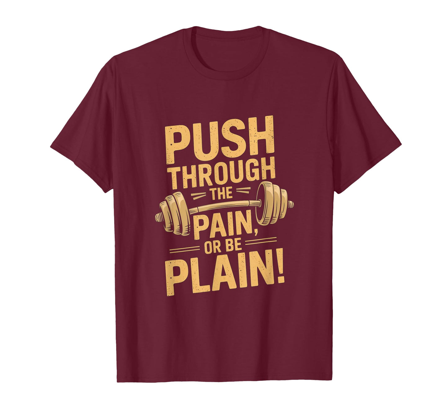 Workout Motivation Quote - Push Through The Pain T-Shirt