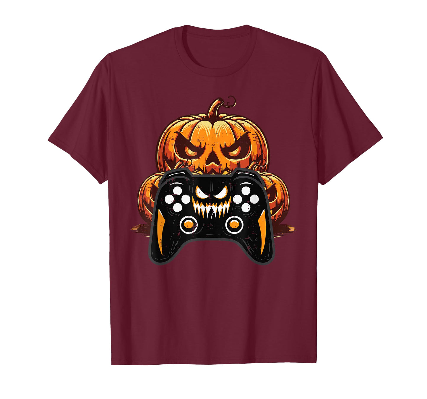 Gamer Video Game Pumpkin Halloween Men Boys Kids Teen Youth T-Shirt