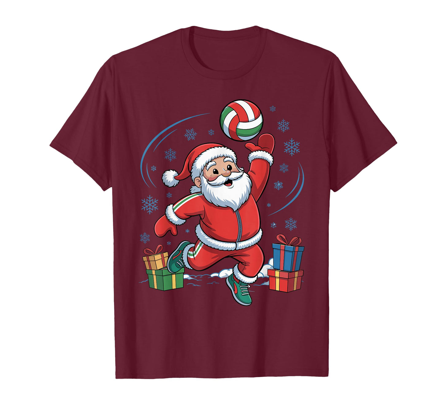 Funny Santa Playing Volleyball Holiday Christmas Xmas Pajama T-Shirt