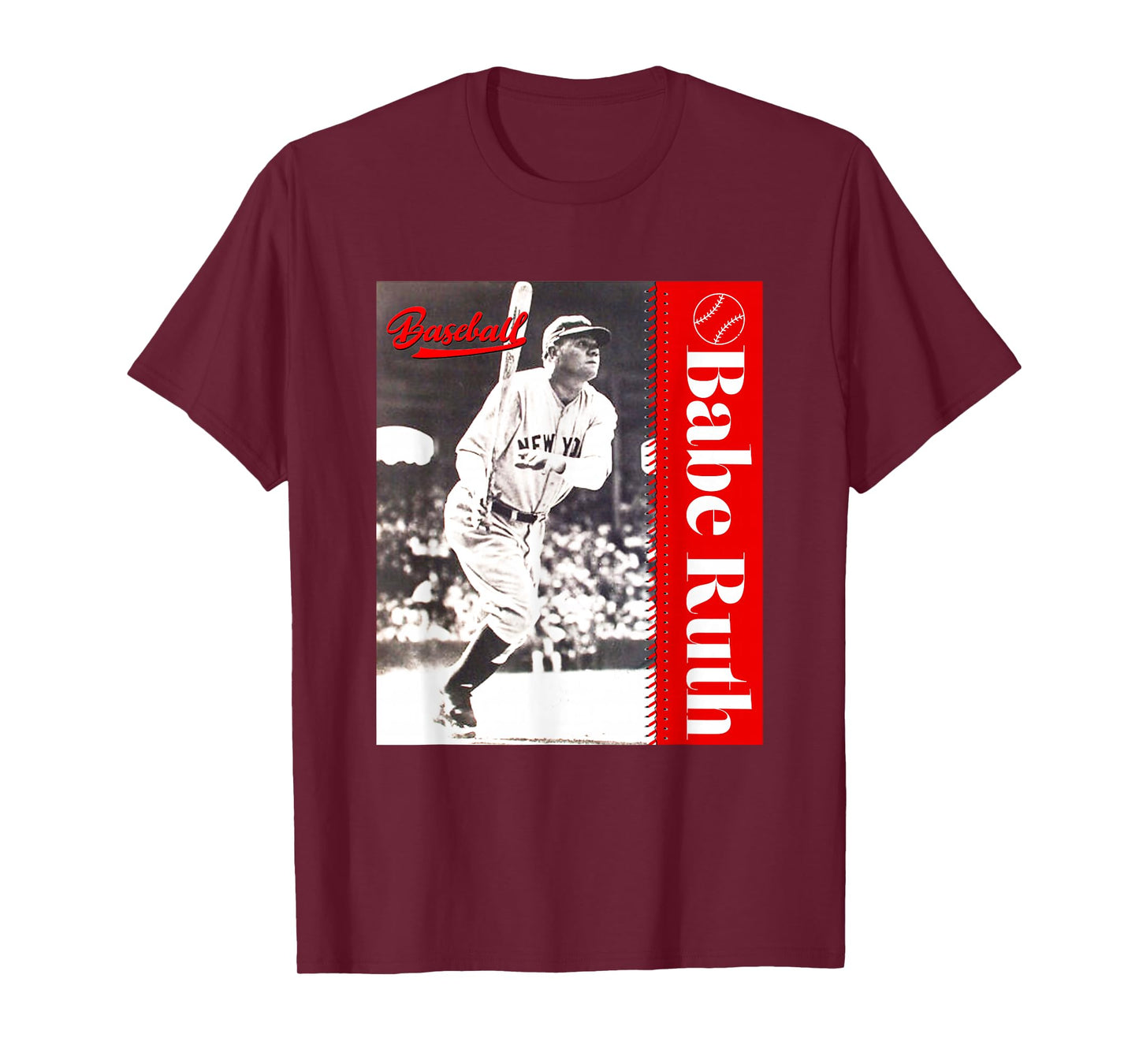 Great Moment Store Unisex-Adult Baseball T-Shirt, Black, Small, Short Sleeve, Classic Fit, Crew Neck, Baseball Player Pattern