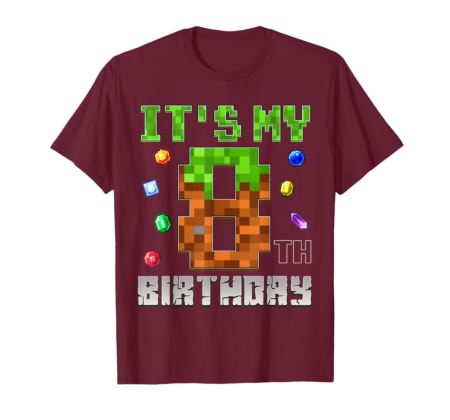 Birthday Boy Shirt It's My 8th Birthday Video Game Pixel T-Shirt