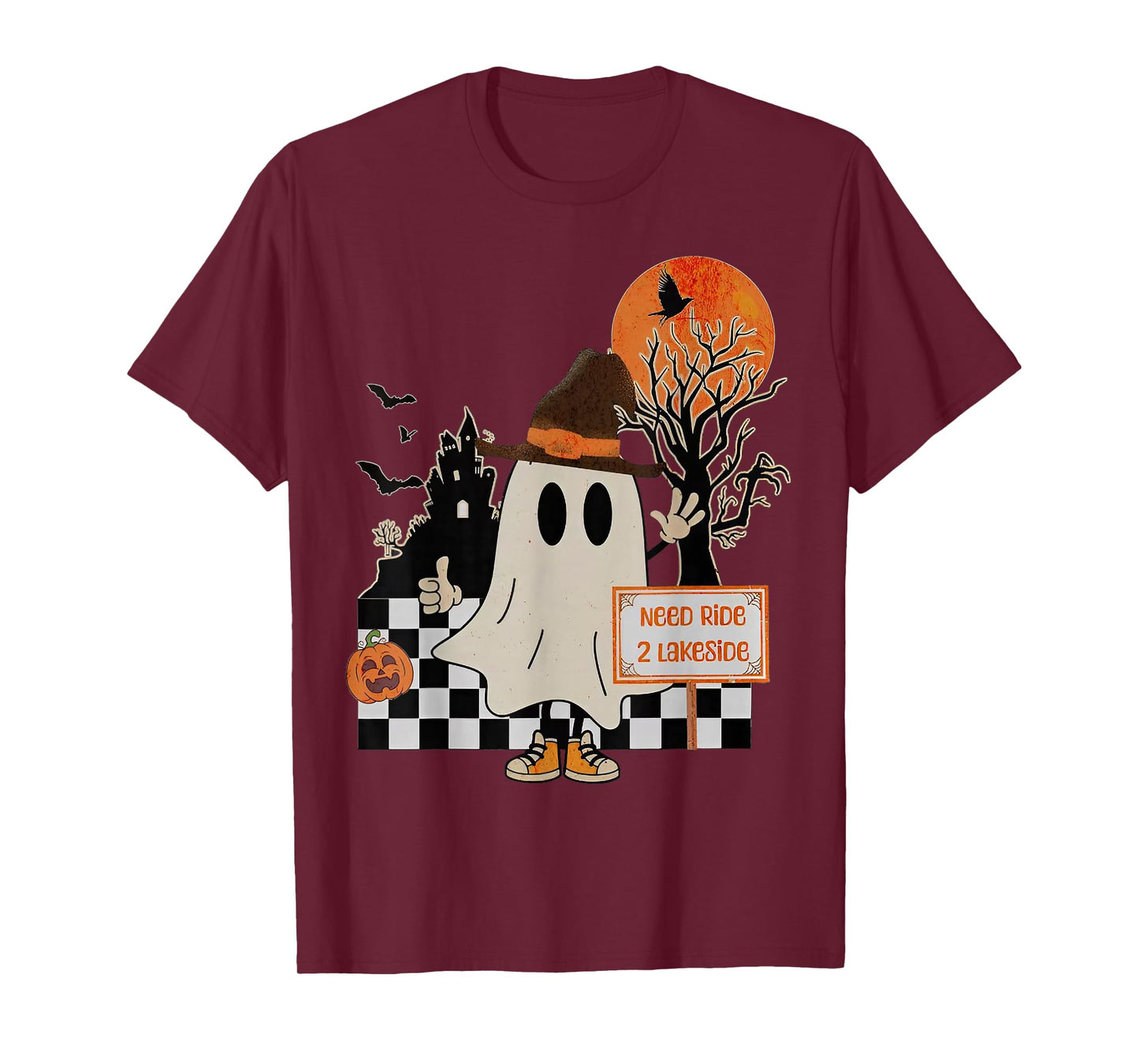 Need Ride 2 Lakeside - Halloween Ghost T-Shirt