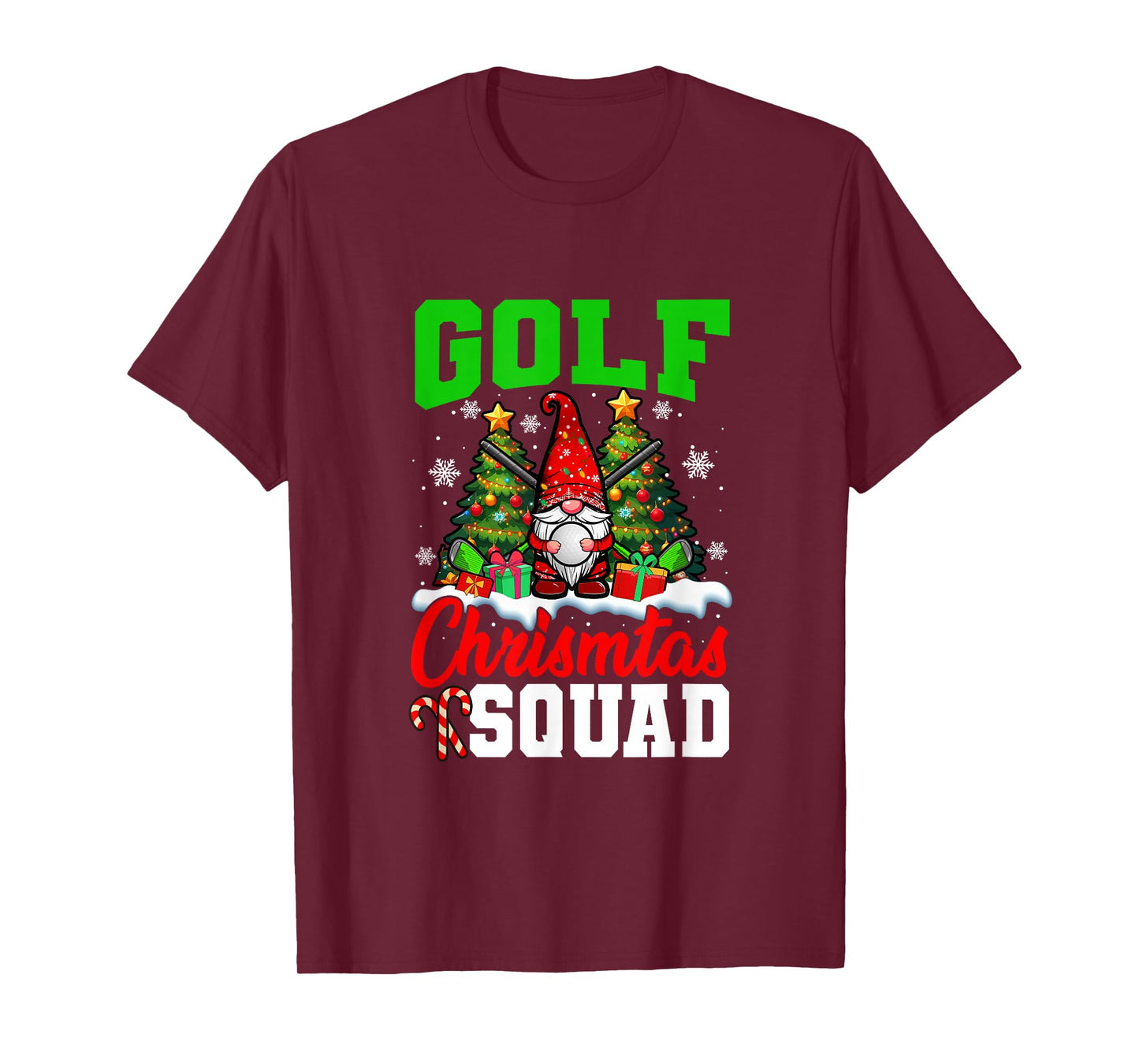 Golf Christmas Squad Player Costume Gnome Lover Kids T-Shirt