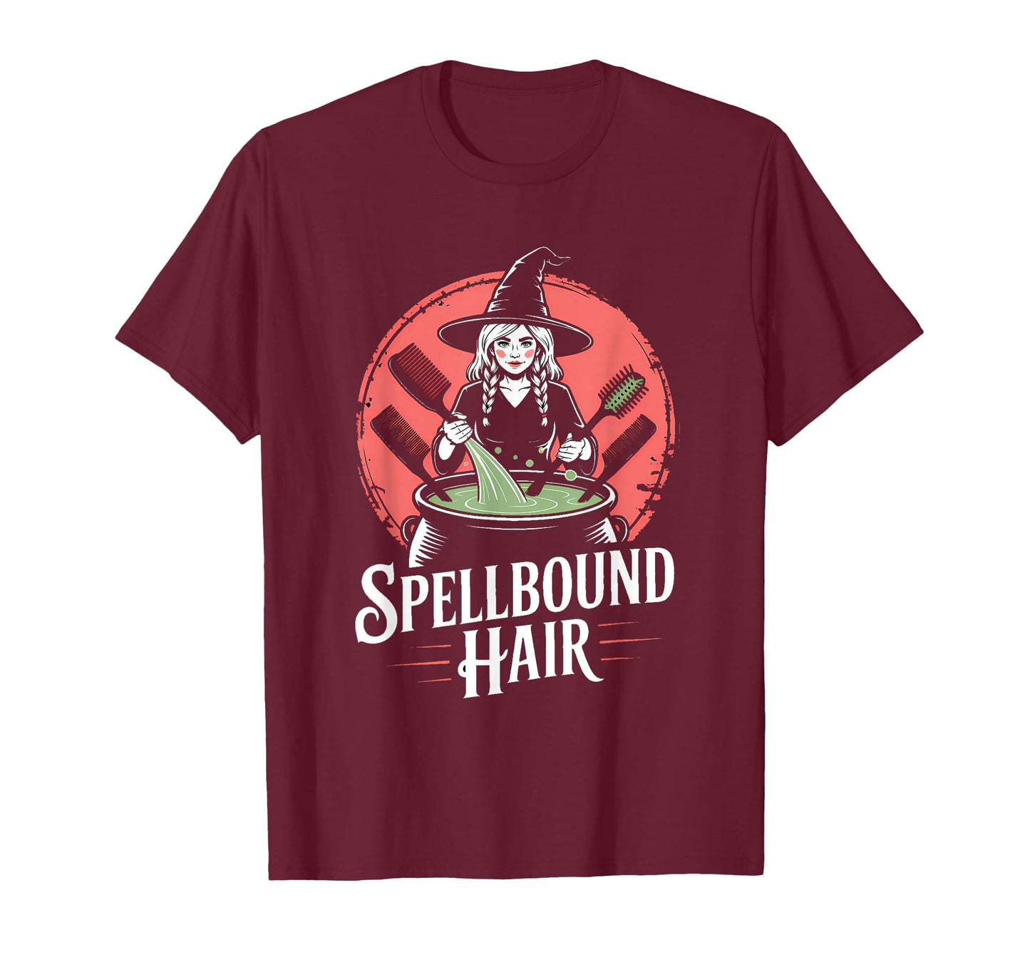 Witch Hairdresser Spellbound Hair Retro Circle T-Shirt