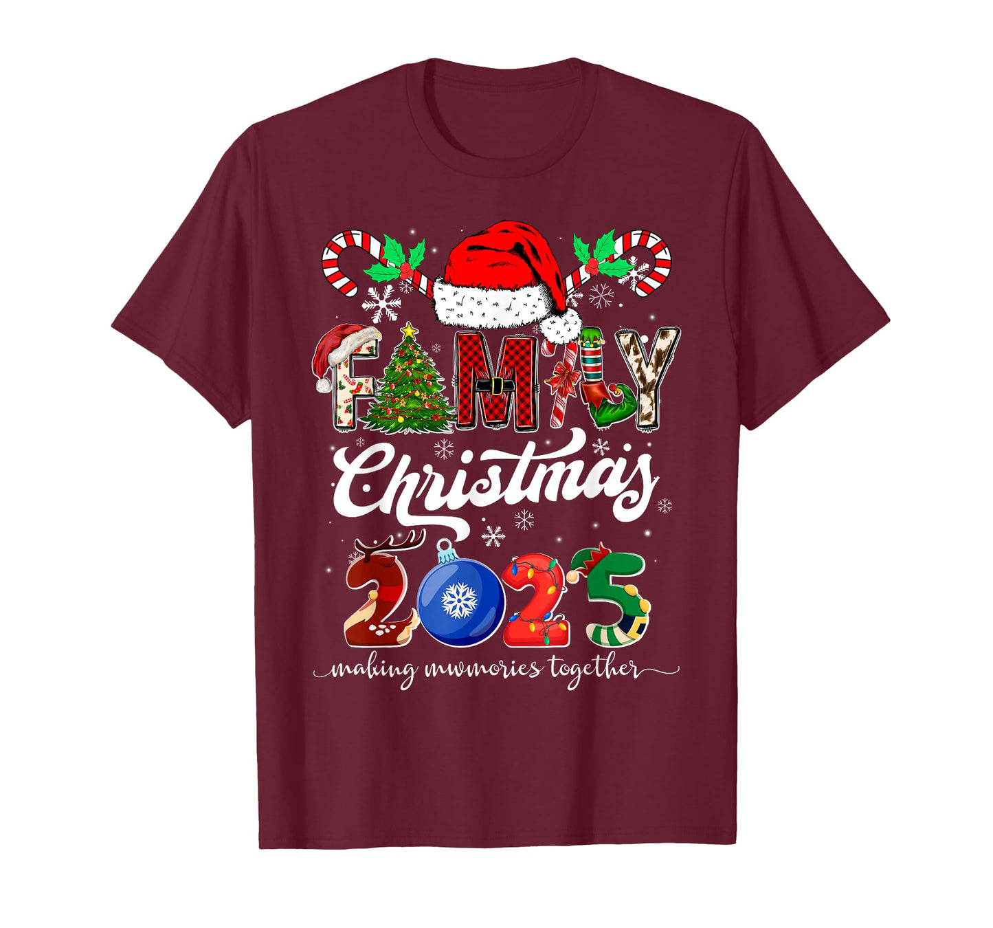 Family Christmas 2025 Matching Squad Santa Funny Xmas T-Shirt