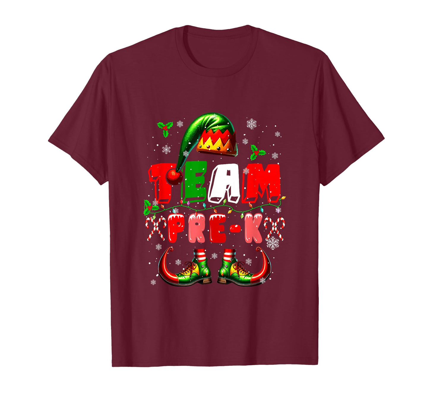 Team Pre-K Christmas Elf Costume Teachers Students Kids T-Shirt