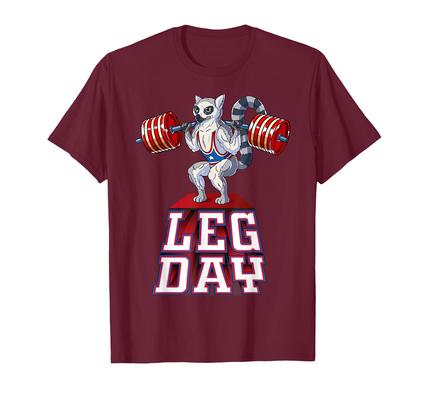 Leg Day lemur Weight Lifting Squat Gym Training T-Shirt