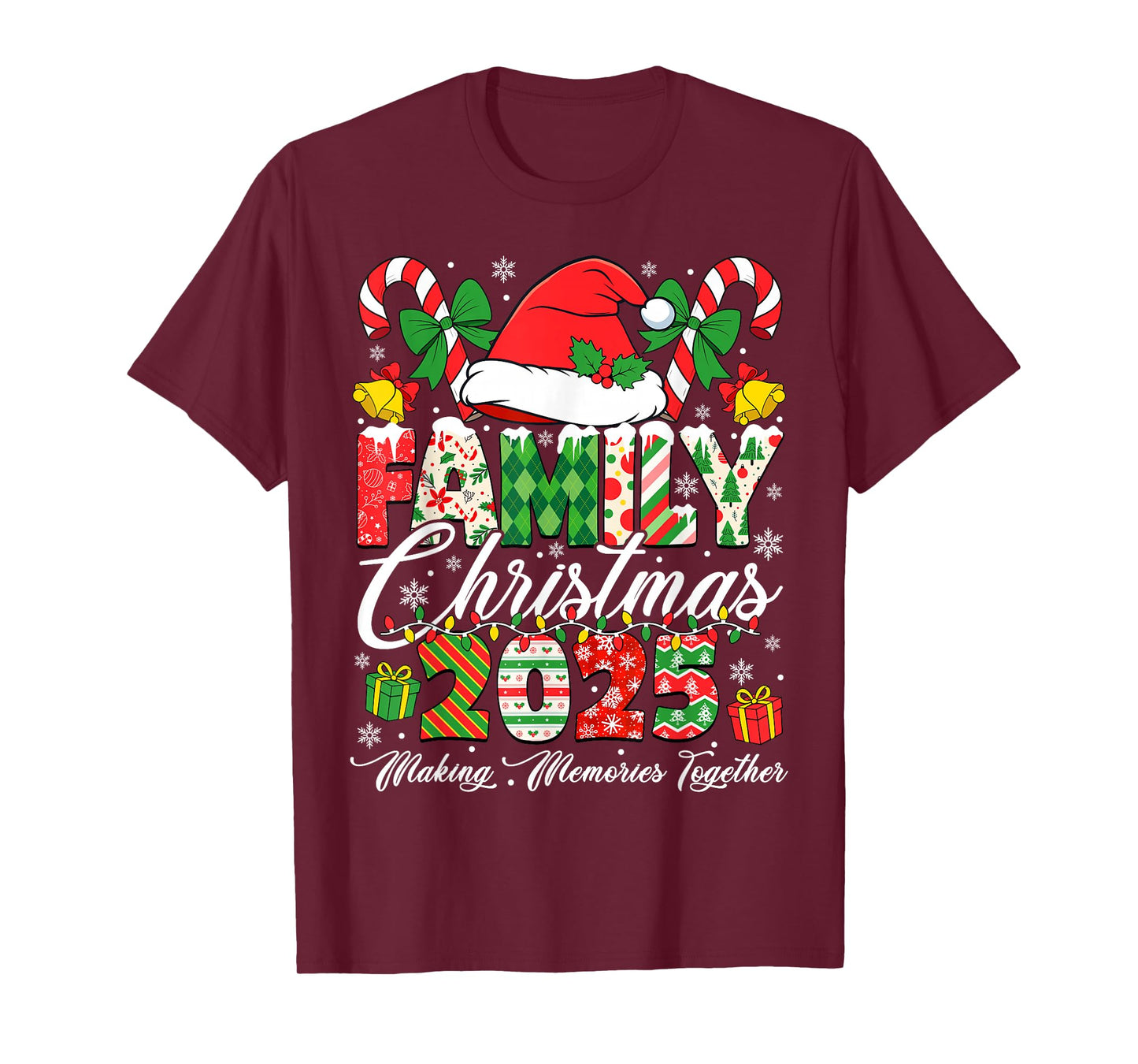 Family Christmas 2025 Matching Squad Santa Elf Funny Xmas T-Shirt
