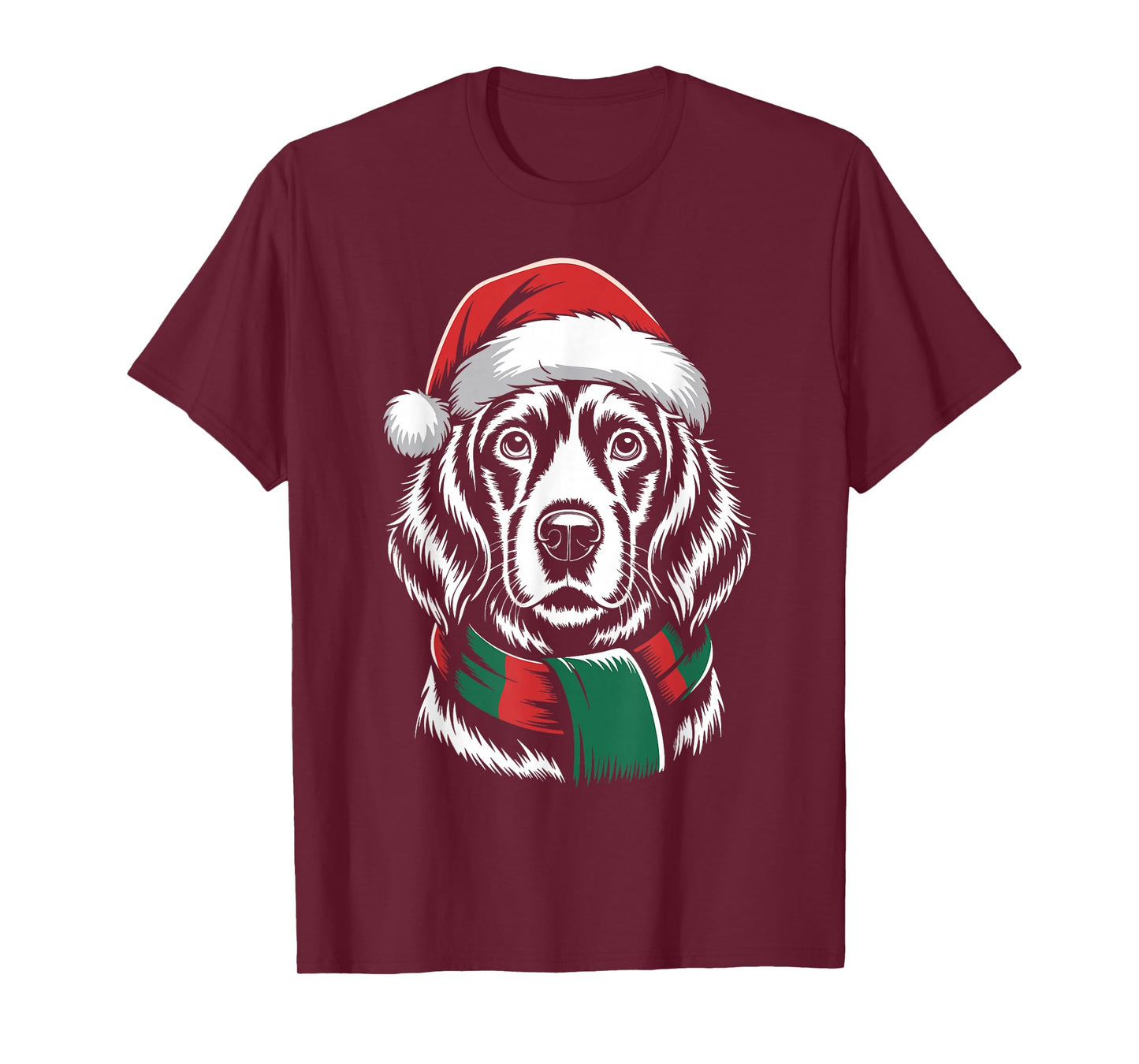 Irish Setter Dog Xmas Santa Hat Scarf Christmas Costume T-Shirt