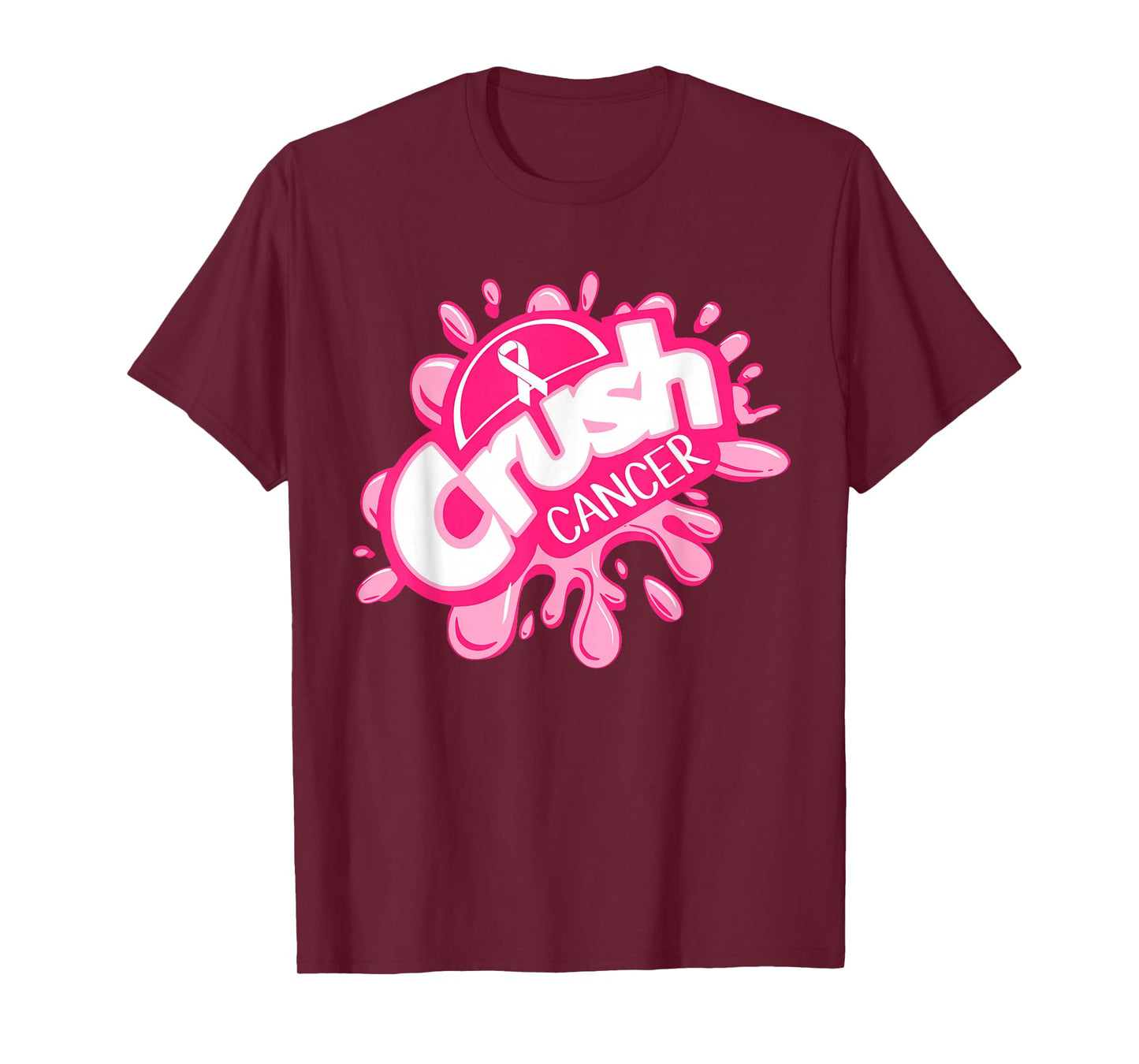 Crush Cancer Pinktober Ribbon Breast Cancer Awareness T-Shirt